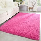 Merelax Shaggy Area Rug Hot Pink 3x5 Feet Fluffy Carpet