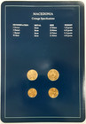 Set Of 4 Macedonia Coins In Info Card W stamp   Postmark  b 