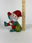 Lot Of 4 Vtg Hand Painted Ceramic Santa Elf Garden Gnome Dwarf Retro Christmas