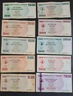 2001-08 Zimbabwe Set 40 Different Circulated Banknotes  Lot Aaab