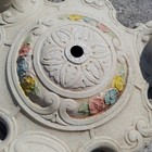 Vintage Antique Art Deco Flush Mount 3 Bulb Ceiling Lamp Light Fixture Floral