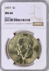 Lustrous Gem Ngc Ms66 1977 Eisenhower Dollar
