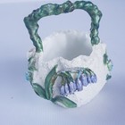 Ironstone Pottery Antique Basket Bluebell Flowers   Applied Decoration Stamped