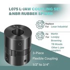 1 2  To 3 4  L075 Flexible 3-piece L-jaw Coupling Coupler Set   Rubber Spider
