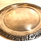 Silver Plate Round Platter- Alpakka Finland- Fine Round Scroll Edge 11  Vintage