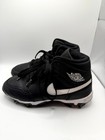Nike Air Jordan 1 Mid Gs Hf6883-001 Boys 5 5 Black White Leather Football Cleats