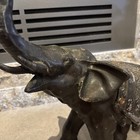 Vintage Large Cast Metal Elephant Statue Realistic Heavy 13    Tall Doorstop