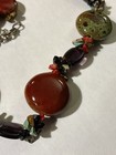 Handmade Artisan Mixed Media Ceramic Stone Bead Statement Necklace Boho 147g