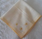 Nwt Vintage Deco Hanky Yellow Monogram H Hand Rolled Linen Burmel Handkerchief