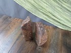 Fossil Marble Bookends Pair Ammonites Morocco Vintage Rough Polished
