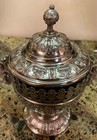 Antique French Silver-plated Jam   Serving Set With Original Cobalt Blue Glass    
