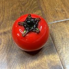 Murano Style Glass Vegetable Fruit 3  Red Tomato Hand Blown Paper Weight Decor