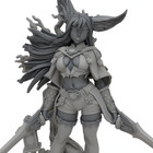 Anime Elf Ranger Dual Swords   Female Elven Warrior 3d Printed Resin Miniature
