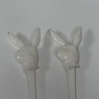 Playboy Bunny Drink Mix Swizzle Stick White 2 5    Rare 80s Playboy Stir Stick Vtg