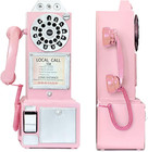 Antique Telephone - Pink Rotary Dial Landline Phone Model Vintage Pink-a