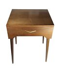Vintage Mid Century Art Deco Wood Singer Sewing Table Fold Out