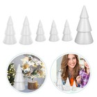 6 Pcs White Foam Christmas Tree Cone Diy Decoration Shape Craft Forms