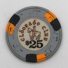 Eldorado Club Casino Chip Gardena California 25 Dollar H c Mold A