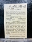 1930s Mickey Mouse Walt Disney Bell Bread Recipe Card Minnie Slide Park