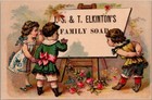 J s    T  Elkinton s Family Soap Children Painting Sign Victorian Trade Card