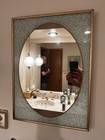 Vintage Mcm Mid Century Recessed Metal Medicine Cabinet Mirror Door Crackle