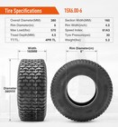 2pcs 15x6 00-6 Lawn Mower Tires 15x6-6 4ply Heavy Duty Tractor Turf Tyre 15x6x6