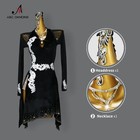 New Velvet Latin Dance Competition Dress Sexy Ballroom Skirt Party Clothes Wear 