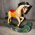 Rare   Unique Vintage Wooden Rocking Horse Jumping Piece Made In Shanghai China