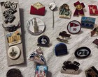 30 Travel- Related Pinbacks  Lapel Pins  Usa europe asia Flags  Landmarks
