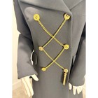 Vintage Denise Originals Forstmann Wool Coat Black Gold Chain Tassel Ilgwu Union