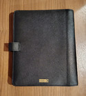 Kikki k Leather Personal Planner Black Leather Gold Ring Binder Medium Size
