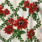 Vintage 1960s Christmas Poinsettias Half Apron 60s Terry Cloth New Old Stock C2
