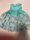 Doll Clothes Blue Long Fancy Lace Dress  Homemade  Fits American  Girl   18 