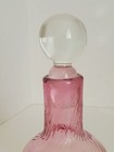Vintage Cranberry Glass Red Swirl Hand Blown Perfume Decanter W stopper    see