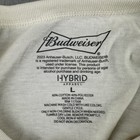 Budweiser Shirt Men s Large White Beer Label Graphic Tee Hybrid Apparel Nwt