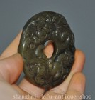 2 2  Old Chinese Old Jade Hand Carved Beast Jade Bi Yubi Statue