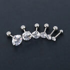 2pcs Surgical Steel Round Cubic Zirconia Earrings Screw Back Ear Studs Men Women