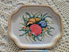 2pc Lot Vintage 70s Elite Tray England Metal Tin Small Tray  