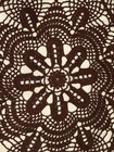 Vintage Handmade Tatted Crocheted Doily Floral Design 20    Wide-rich Brown cream