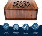 Premium Wood  hard Mdf  Tea Storage Box Organizer  brown   Eco-friendly Multi-fu