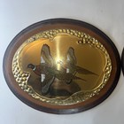 Vintage Pheasant Plaques Brass Wood Man Cave Cabin Hunting Wall Decor Set Of 2