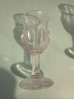 2 Antique Early Glass Wine Cordials 3 1 4   Pressed Glass  Brandy  Port  Cognac