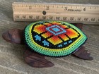 Huichol Wood   Beaded Turtle Figurine Mexican Folk Art 4   
