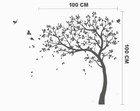 100 Cm Nursery Wall Tree Stickers With Birds Stunning Tree Wall Art Adhesiv