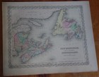 Original 1855 Colton s  Map Of Canada  Maritimes Taken From Atlas