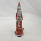 Vintage Tall Red Father Christmas With Candle Deer Figurine Santa Holiday Decor