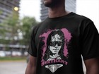 Bret Hitman Hart Profile Mens Black T-shirt