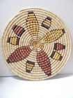 Large Vintage Corn Pictorial Hopi Indian Coiled Basket Tray - Fine Quality  