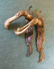 Pair Of Antique Original P E Guerin Brass Bronze Door Handles Back Plate Nouveau
