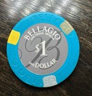 Bellagio Casino Las Vegas Nevada Blue   1 Casino Chip 1 00 Dollar Poker